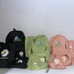 600D Canvas, Four Bags Set, 30*12*40cm (L*W*H) (Black, Green, Pink)